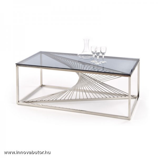 infinity design ezüst króm lerakóasztal dohányzóasztal