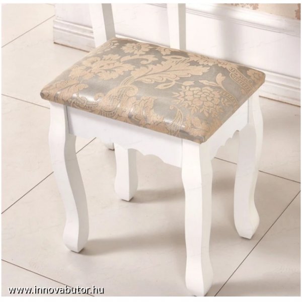 linet barokk stílusú fehér sminkasztal fésülködőasztal