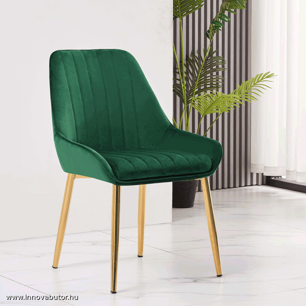 perlia smaragd zöld arany púder szék